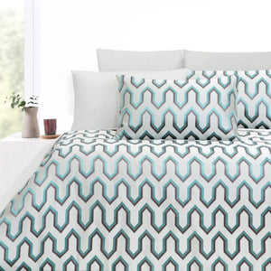 300TC Silver Grey duvet cover set. Polyester jacquard quilt cover set.