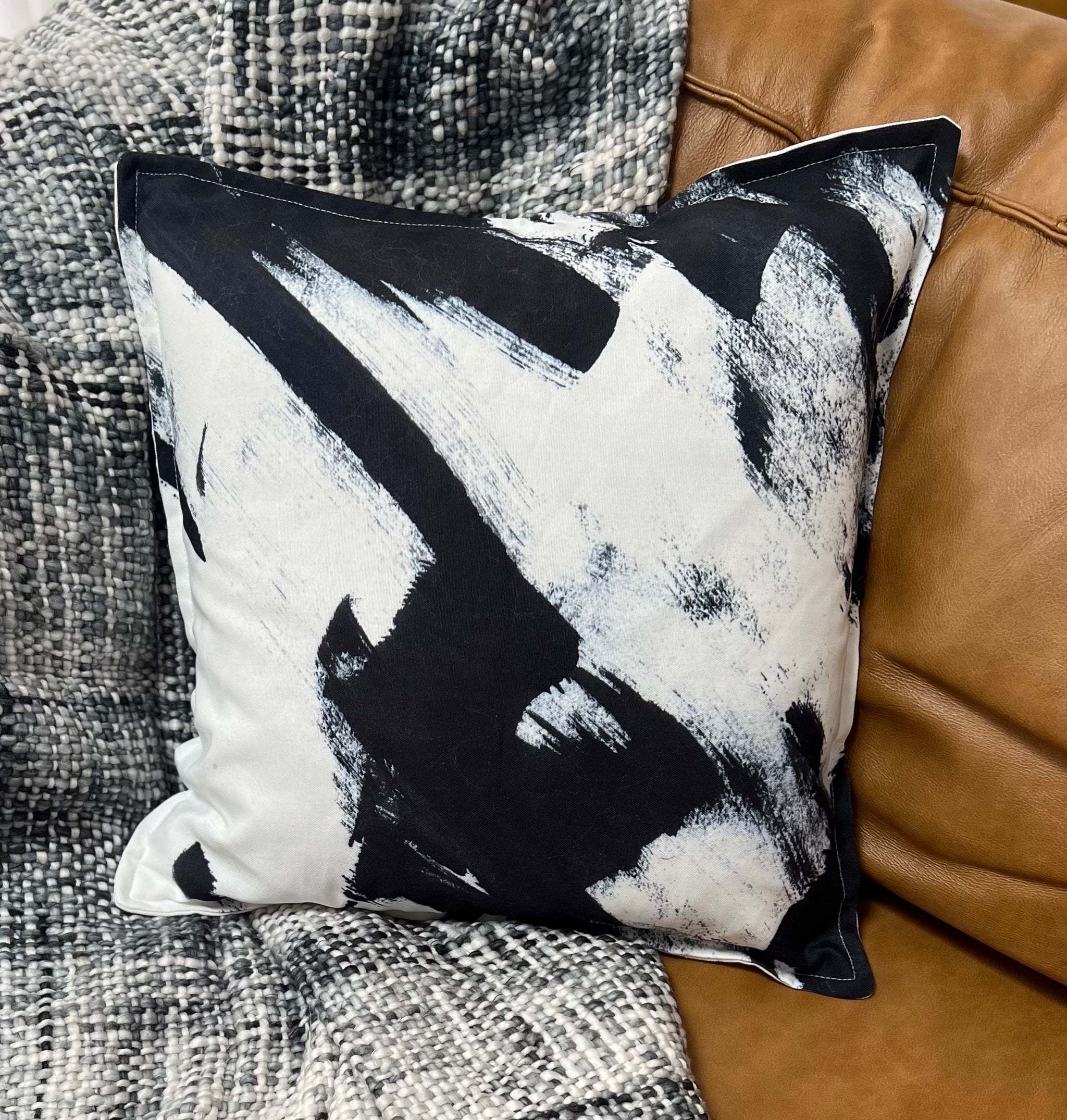 Abstract Black Cushion Cover