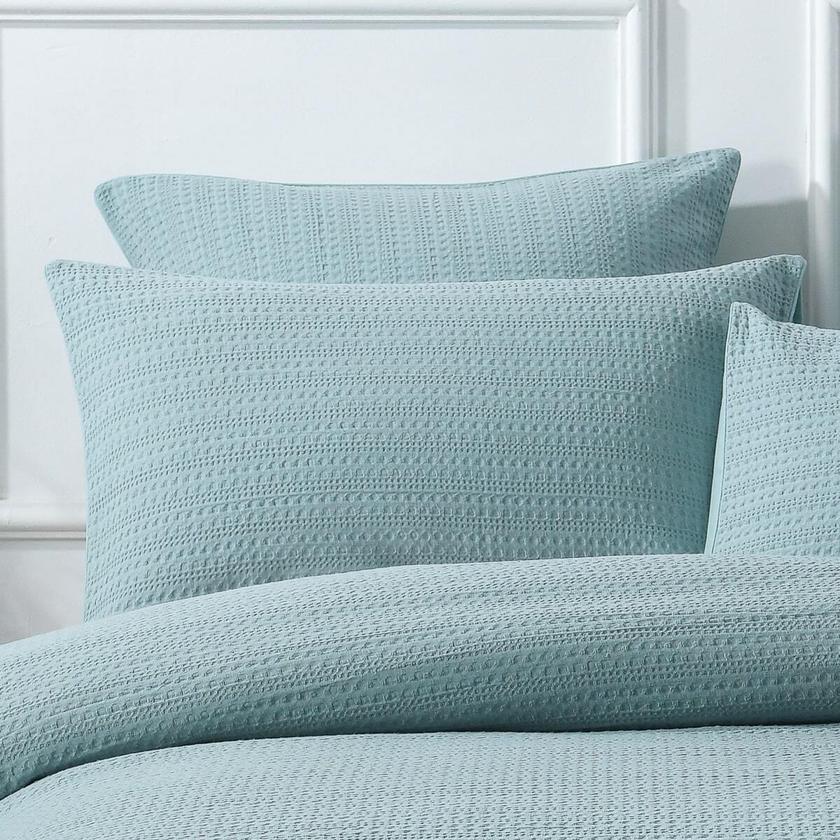 Jax Waffle Blue Quilt Cover Set