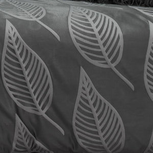 Jaxon charcoal quilt cover set. Luxury Jacquard duvet cover set.