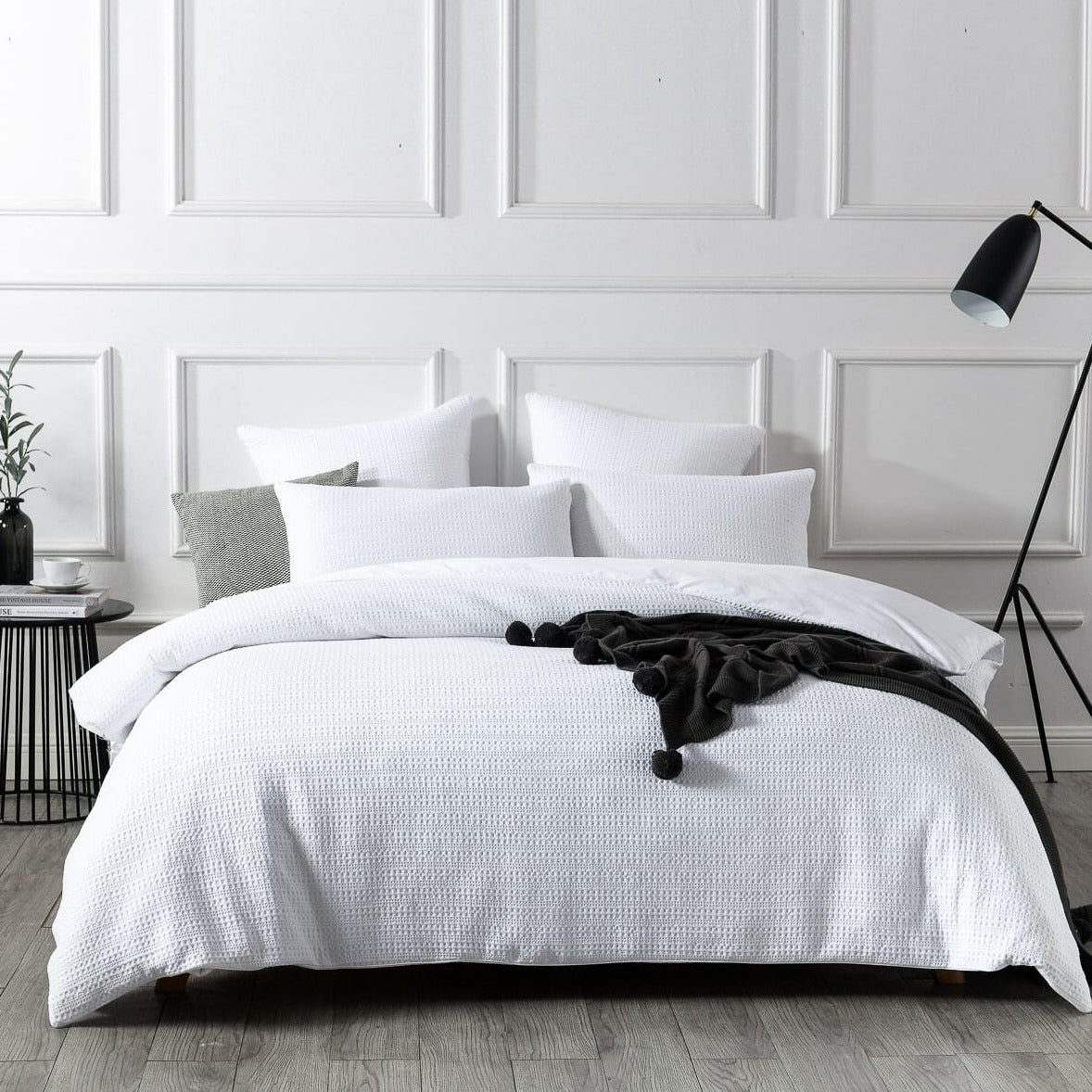 Jax Waffle White Quilt Cover Set