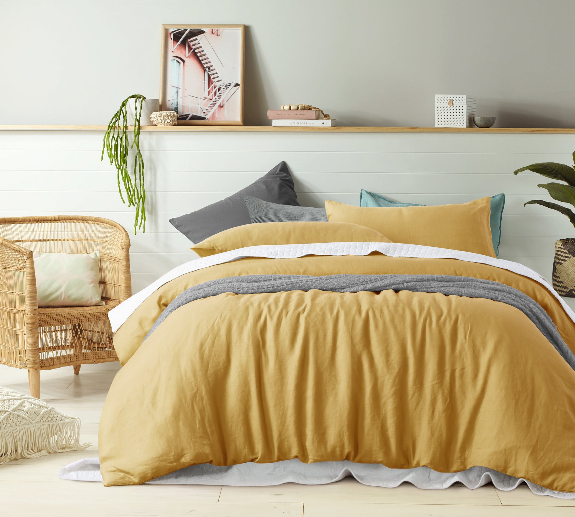 Ochre - 100% Pure Linen Quilt Cover Set