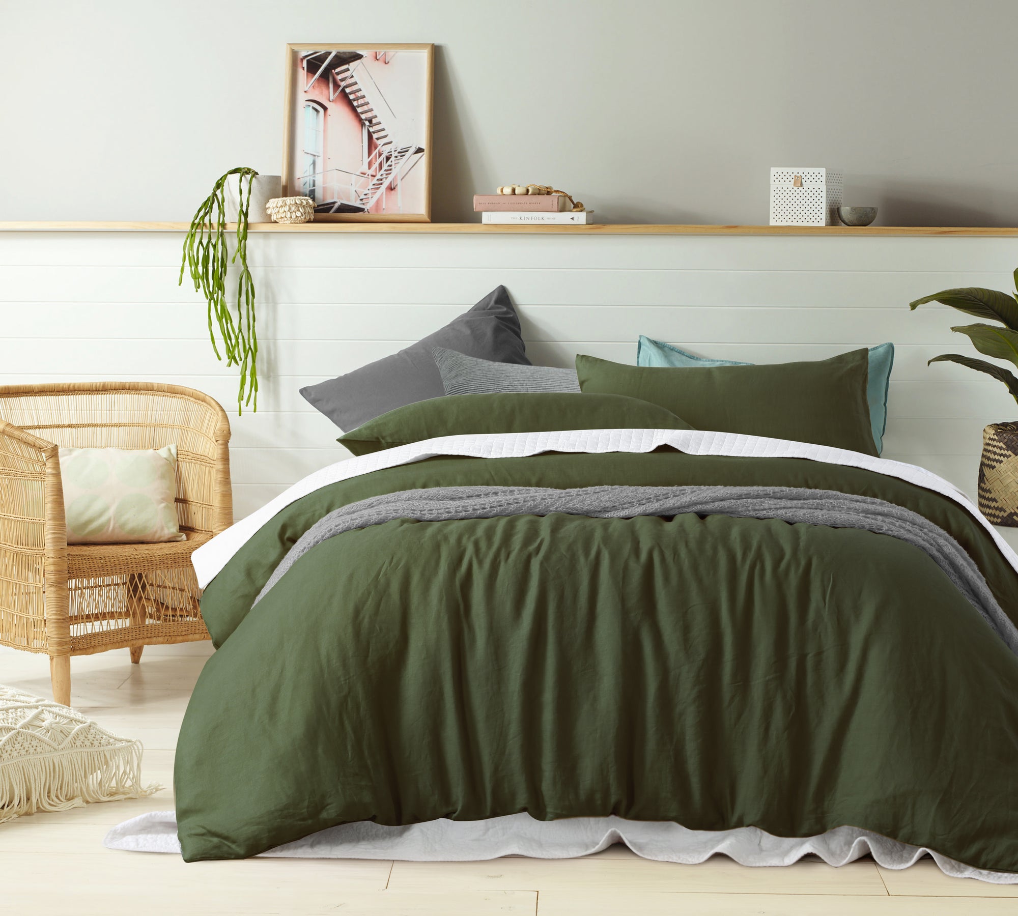 Olive - 100% Pure Linen Quilt Cover Set