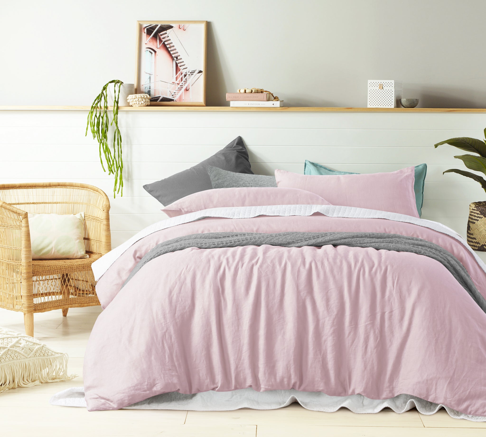 Blush Pink - 100% Pure Linen Quilt Cover Set