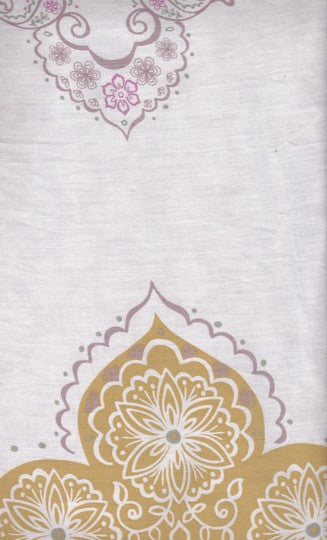 Linen House Purnima cotton quilt cover set. White, gold and grey duvet cover set.