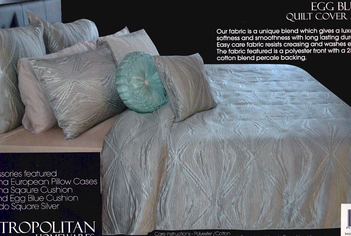 Serena Aqua Quilt Cover Set