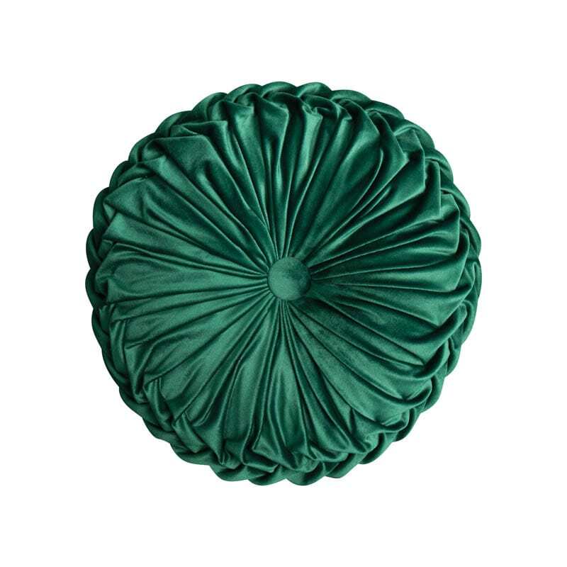 Velvet Pleated Round Filled Cushions
