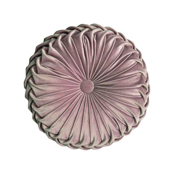 Velvet Pleated Round Filled Cushions - The Linen Habit