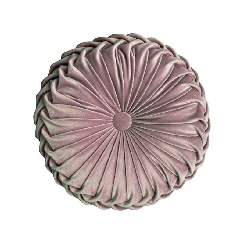 Velvet Pleated Round Filled Cushions