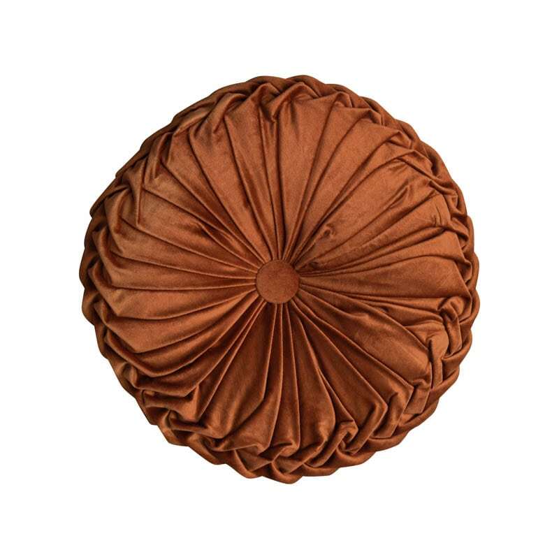 Velvet Pleated Round Filled Cushions