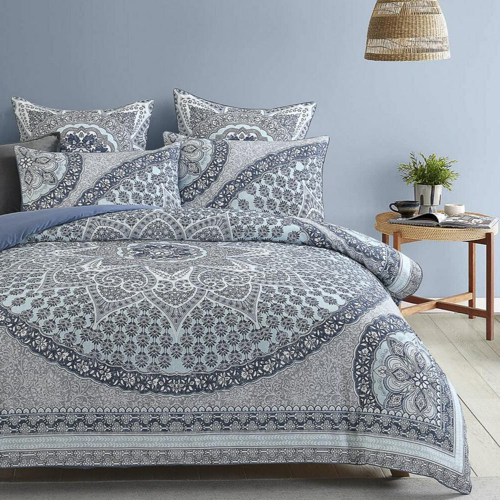 Zion Blue Quilt Cover Set