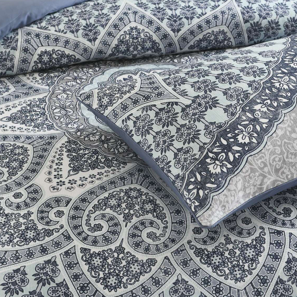 Zion Blue Quilt Cover Set